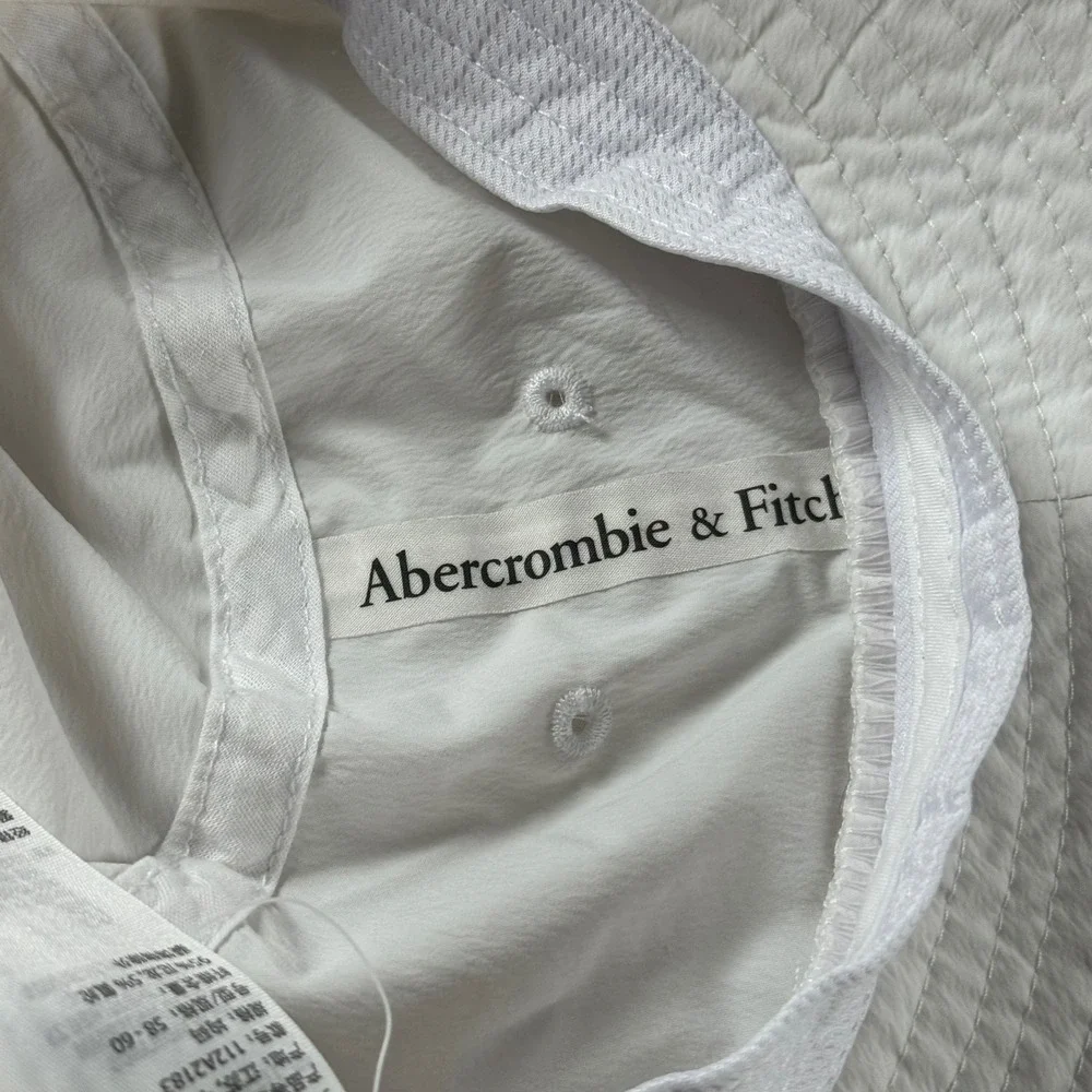 Abercrombie & Fitch Men's Size O/S White Nylon Stretch Bucket‎ Hat 112315210